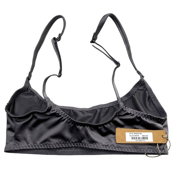 SKIMS Stretch Satin Scoop Neck Bralette Lot of 2 Armor Bronze XXS - Picture 6 of 12